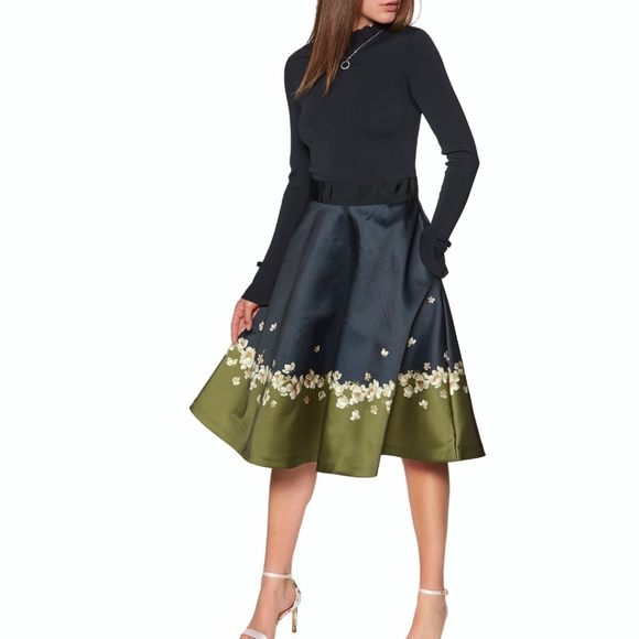 🍒NWT🍒 TED BAKER NAVY FULL SKIRTED DRESS - Picture 5 of 15